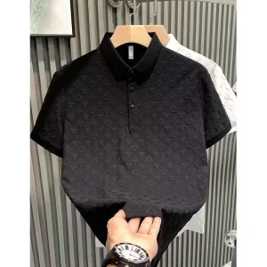 Designer Short Sleeve Polo Shirt For Men Business Luxury Casual Jacquard Collar Half Sleeve T-shirt