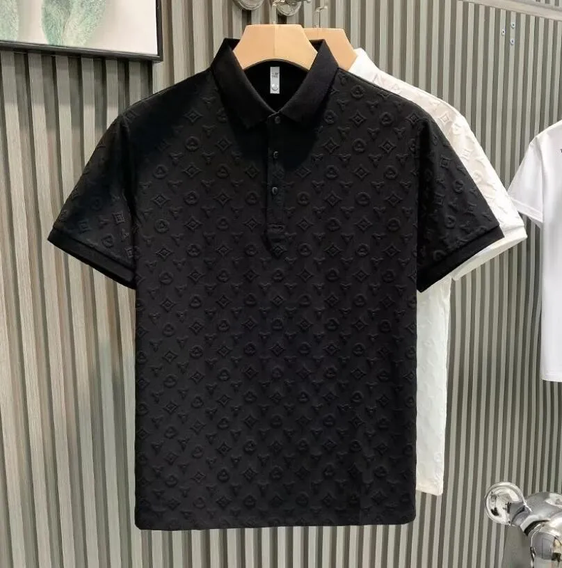 Designer Short Sleeve Polo Shirt For Men Business Luxury Casual Jacquard Collar Half Sleeve T-shirt - Image 2